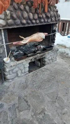 a turkey is cooking in a brick oven at Belvedere Holidey Clab apartament L403 in Bansko