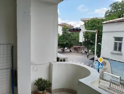 a view of a city street from a building at Apartment Danilia in Sandanski