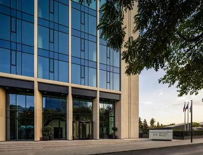 an external view of the office building at B1 City Hotel Sofia in Sofia