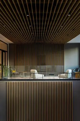 a lobby with two chairs and a waiting room at B1 City Hotel Sofia in Sofia