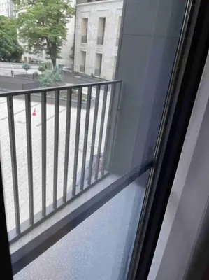 a window with a view of a street at 7Mins City Garden and Center+P in Plovdiv
