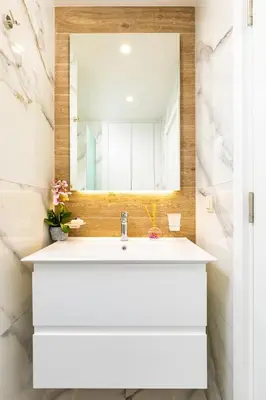 a bathroom with a sink and a mirror at Urban Lux Apartments Center of Plovdiv by Flat Mаnager in Plovdiv