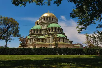 a building with a gold dome on top of it at Free Parkingand Relax in Sofia