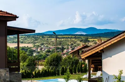 a villa with a view of the mountains at Етно комплекс 
