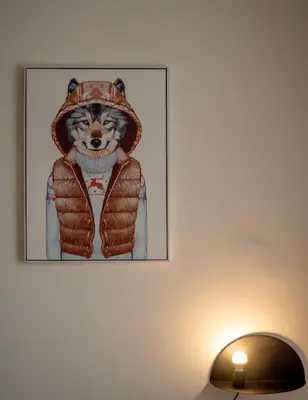 a picture of a teddy bear wearing a coat at Central Apartment Parking Two Bedrooms Sky Terrace in Sofia