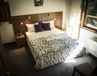 a bedroom with a large bed and a window at Hotel Saint Nedelya in Kolarovo