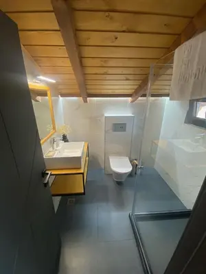 a bathroom with a sink and a toilet at HillVill in Govedartsi