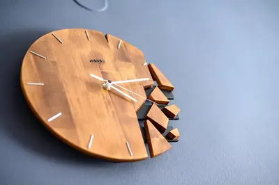 a wooden clock hanging on a wall at 10 Seconds Away from the Main street, Free Secured Parking in Sofia