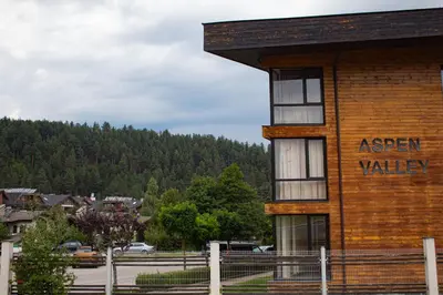 an aspen valley sign on the side of a building at Aspen Valley Sun Rays A102 in Razlog