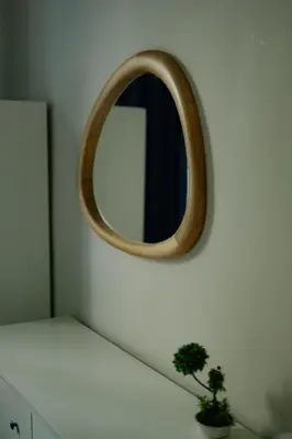 a bathroom with a mirror and a plant on a shelf at 5 Seconds Away from the Main Street, FREE Secured Parking in Sofia