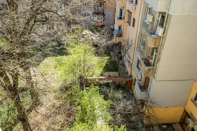 an overhead view of an alley between two buildings at Aristocratic Place, TOP location in Sofia
