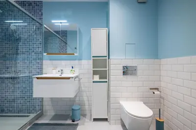 a bathroom with a toilet and a sink and a shower at Alla Prima - 1BD Flat in Sofia Centre by Flat Mаnager in Sofia