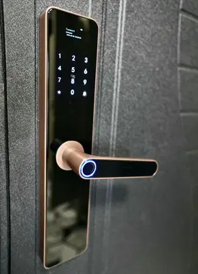 a close up of a door handle on a microwave at Lily's Studio 7 by Bulgarentals - Central Sofia in Sofia