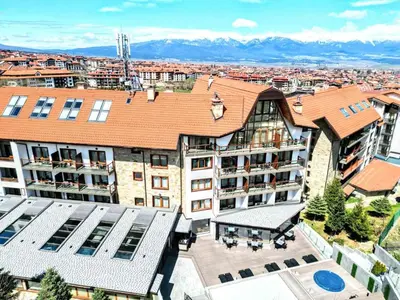 an overhead view of a city with buildings at Private 1bedroom apt in SPA Resort - SPA included in Bansko