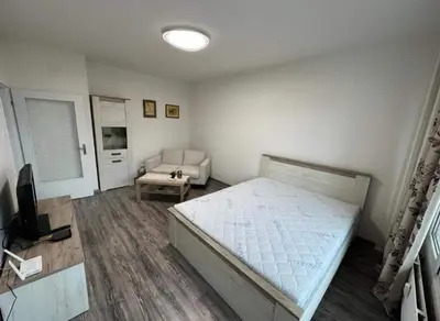 a bedroom with a bed and a couch at Къщата на Анхел in Sofia
