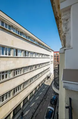 a view from the balcony of a building at Charming 2BDR Apartment in Historic Center With Parking in Sofia