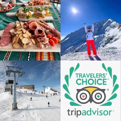 a collage of pictures of a ski resort at Chalet Garibaldi - Total Chalets in Bansko