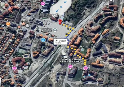 a map of the intersection of slaughter house and gulfbush parking at Belvedere Holiday Club К505 Sunset View in Bansko