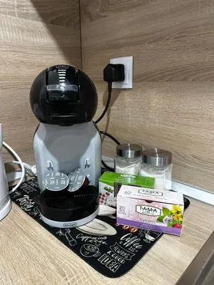 a coffee maker sitting on top of a counter at Апартамент Бояна in Plovdiv
