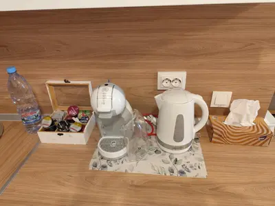a toy kitchen with a blender and other items on a table at Sunny Hill Sandanski in Sandanski