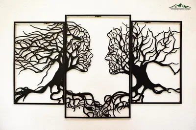 a picture of two trees with a man and a woman at Докторската къща in Sapareva Banya