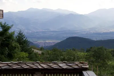 a view of the mountains from a house at Delchevata Kushta V Leshten in Leshten