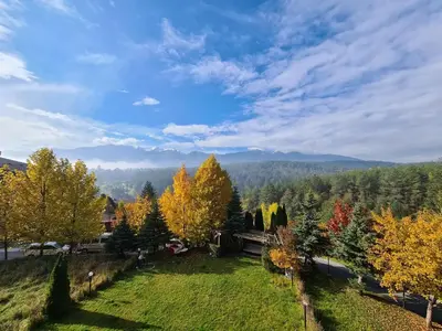 a view of a field with trees in the background at Vista Villa at Katarino SPA in Bansko