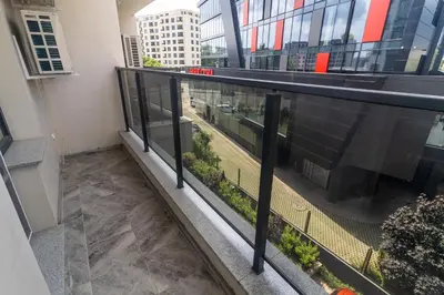 a view of a balcony in a building at Stylish 2 BDR Apartment at an Excellent Location in Sofia