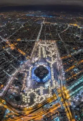 an aerial view of a city at night at Top Center Retreat, Close to Main street, FREE Parking in Sofia