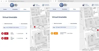 a screenshot of the virtual translate page with a map at West Park Apartment in Sofia