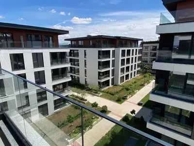 an aerial view of buildings in a city at Gran Capital - Vodolei Garden, FREE Parking in Sofia
