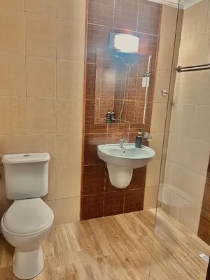 a bathroom with a toilet and a sink at View Apartment Bansko Royal Towers in Bansko