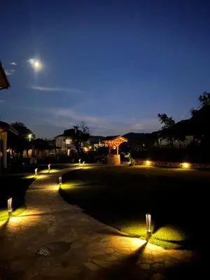 a night time view of a park with lights at SPA Apartament Daffi in Smolyan