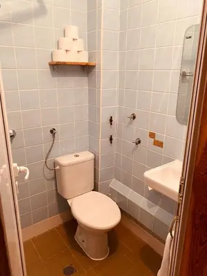 a bathroom with a toilet and a sink at Vita Stulba Guest House in Sandanski