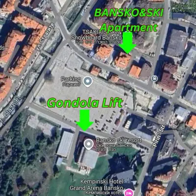 a map of the gonzola lift area at Bansko&Ski in Bansko