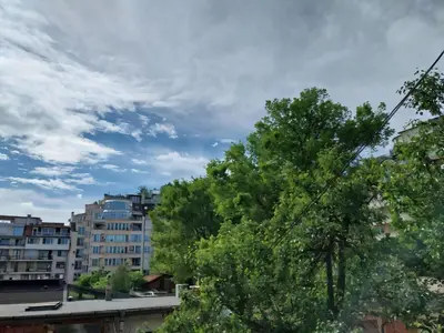 a view of a city with trees and buildings at Independent studio in a house in the city in Sofia