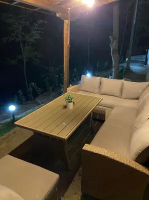 a picnic table with a couch and a table sidx sidx sidx at Forest Hill in Troyan