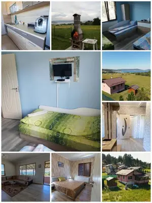 a collage of different pictures of a house at Къща за гости Дар in Batak