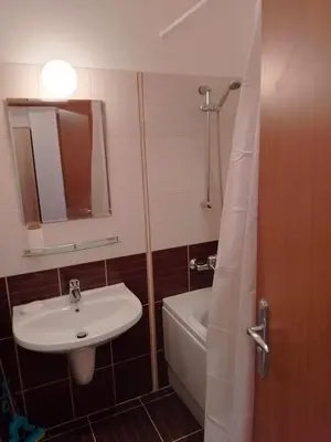 a bathroom with a sink and a toilet and a shower at Студио 36 - Семирамида, Боровец in Borovets