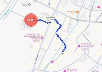 a map of the subway in philadelphia with purple dots at Aspen Apartment A409 3OOm from Gondola in Bansko
