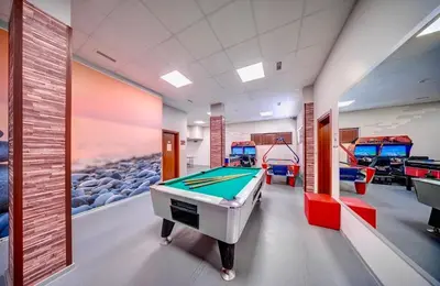 a billiard room with a pool table in it at Golden Lake 526 at Oak Residence in Smolyan