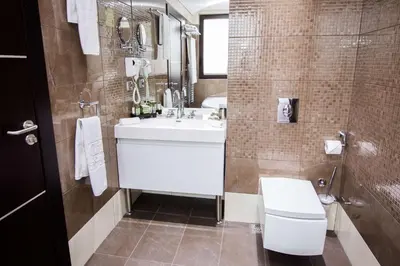 a bathroom with a sink and a toilet at Best Western Plus Olives City Hotel - Free Pool & Parking in Sofia