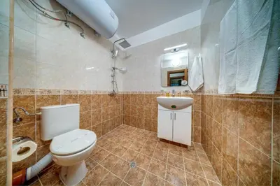 a bathroom with a toilet and a sink at Dream View Family Retreat in Pamporovo