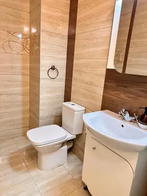 a bathroom with a toilet and a sink at Cite Jardin in Sofia