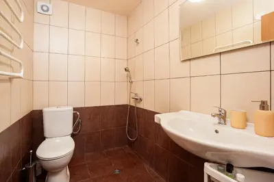 a bathroom with a toilet and a sink at GREEN STAR Grand Resort Pamporovo in Pamporovo