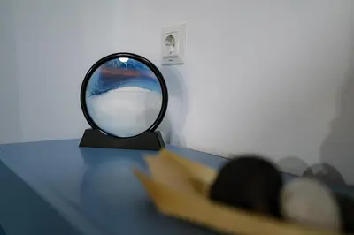 a mirror sitting on top of a table at Top Center in Blagoevgrad