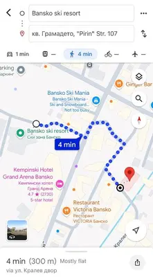 a screenshot of a google map of a subway at Lagom Apartment - Next to the Gondola in Bansko