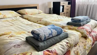 two beds with pillows on top of each other at Charming Urban Retreat in Sofia in Sofia