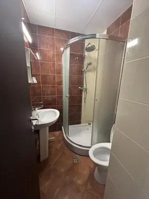 a bathroom with a shower and a toilet and a sink at Luxury Cult & private parking in Sofia
