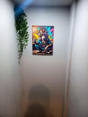 a painting hanging on a wall in a room at Industrial Art Studio - Top Center - plus Free Vouchers & Gift in Sofia
